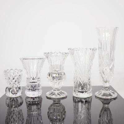 Assorted Small Clear Cut Glass (Total of 5)