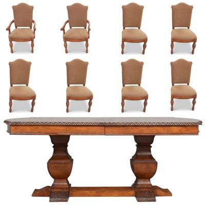 Hickory White Legends Extendable Dining Table & 8 Chairs