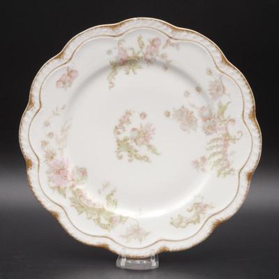 Haviland & Co Limoges for Charles R. Edmonston Gilded Plate w/Floral Design