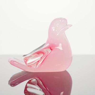 Murano Vetreria Artistica Oball Pink Glass Dove Figurine