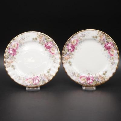 Pair of Royal Albert Bone China Autumn Roses Small Plates