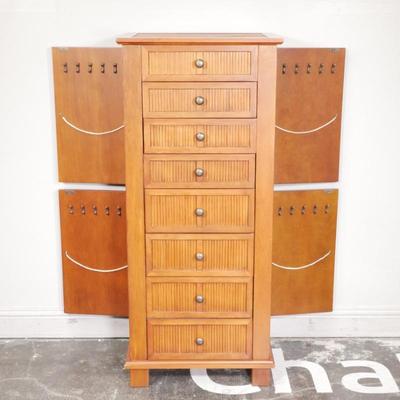 8 Drawer Jewelry Cabinet with 4 Side Doors