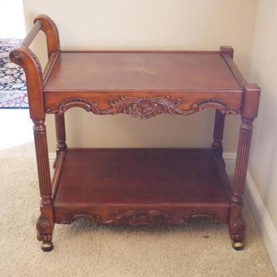 Victorian Style Two-Tier Rolling Tea Cart