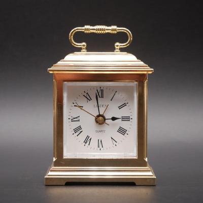 Linden Quartz Small Carriage Desk Clock