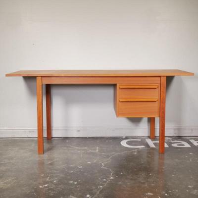 Danish Mid Century Modern Teak Dropleaf Desk by G.V. Gasvig for G.V. Møbler