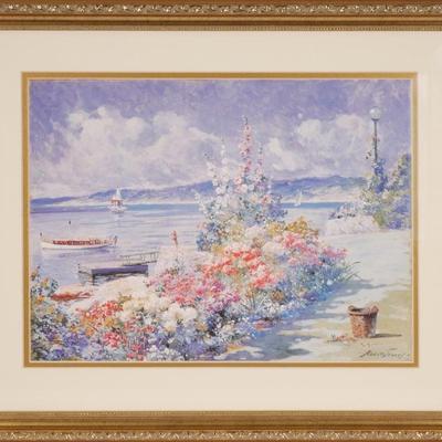 "Flowers by the Bay" by Abbott F. Graves Fine Art Print Reproduction
