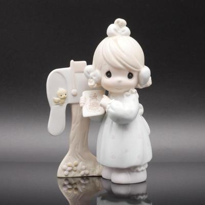 Precious Moments 1990 "Sharing the Good News Together" Bisque Porcelain Figurine