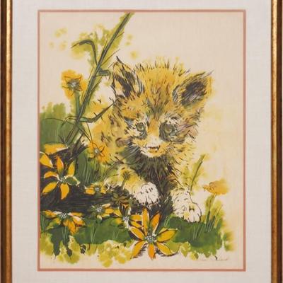 "Lion Cub" by Paul Richards Original Watercolor Painting