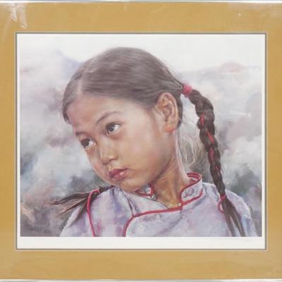 "Little Fish Girl" by Wai Ming/Lo Hing Kwok Limited & Signed Lithograph