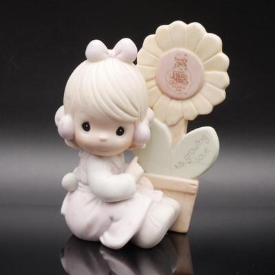 Precious Moments 1987 "A Growing Love" Bisque Porcelain Figurine