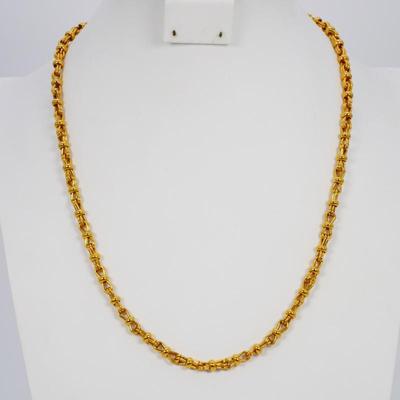 Monet Thick Gold Tone Chain Link Necklace