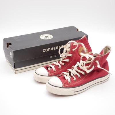Converse Chuck Taylor All Star Red Denim High Top Sneakers Women's 8/Men's 6