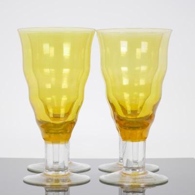 Villeroy & Boch Fontana Yellow Water Goblets (Set of 4)