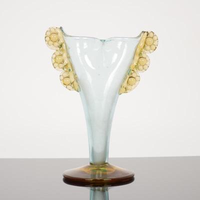 1950's Portieux Vallerysthal France Art Glass Vase