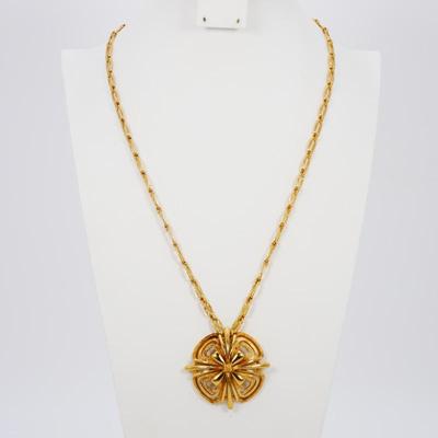 Monet Runway Style Gold Tone Pendant Necklace
