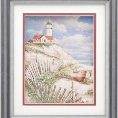 Framed Wall Art Print Of "Lighthouse" By T. C. Chiu