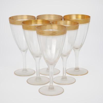 Tiffin Franciscan Etched Gilded Optic Wine Glasses (Set of 6)