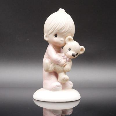 Precious Moments 1977 "Jesus Loves Me" Original 21 Bisque Porcelain Figurine