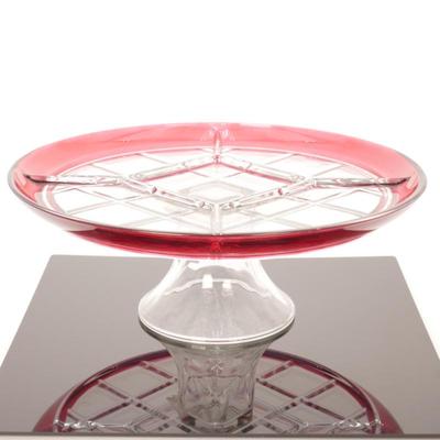 5-Section Divided Glass Tray on Pedestal