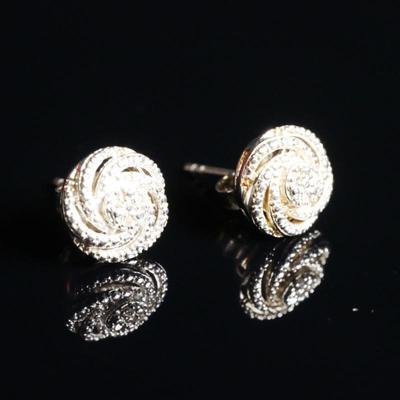 925 Sterling Silver & Marcasite Swirl Earrings