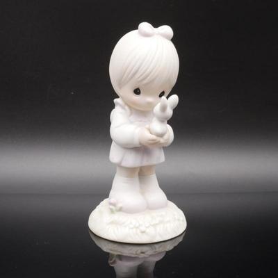 Precious Moments 1987 "Wishing You a Happy Easter" Bisque Porcelain Figurine
