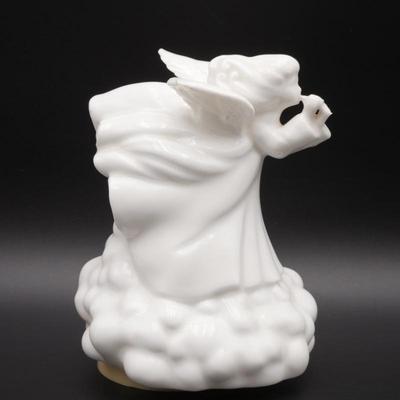 Schmid 1982 White Ceramic Angel Rotating Music Box