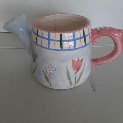 Ceramic watering can decor/planter