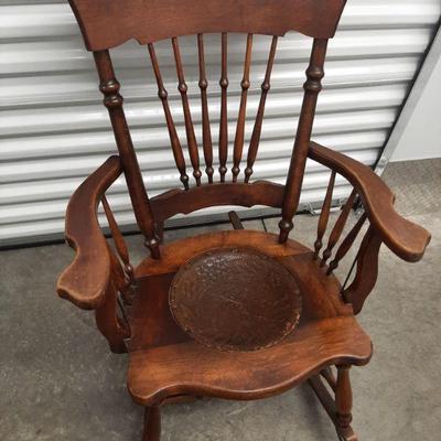 Leather seat rocking chair