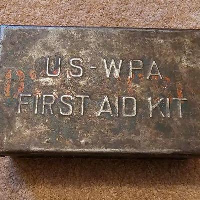 Works Progress Administration 1933 renamed in 1939 to Work Projects Administration 1st Aid Kit Metal Box