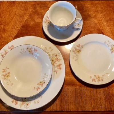 China set with flowers
