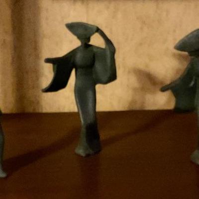 Mid century modern iron figures 