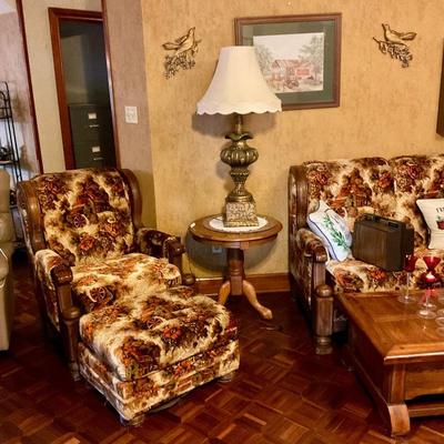 Vintage chair and ottoman