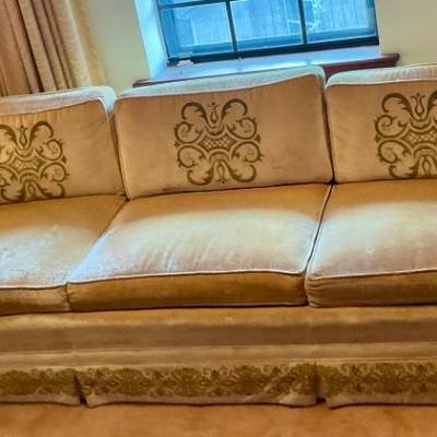 Mid century modern glam sofa