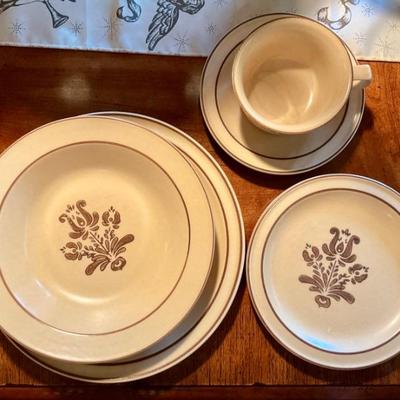 Place setting of Village china
