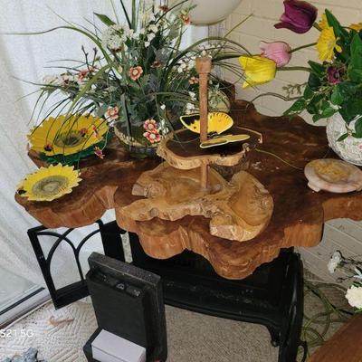 live edge wood end tables