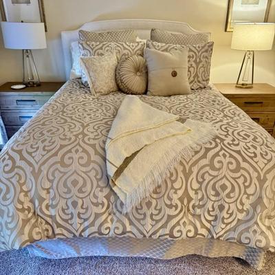 Queen size Bed with Upholstered Headboard 