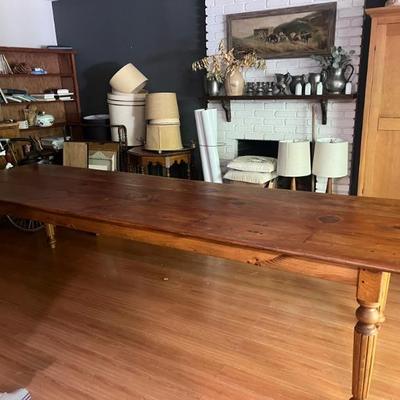 10 foot long solid wood farm table