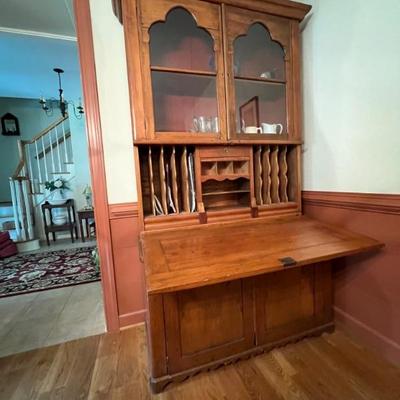 Victorian Gothic Revival secretary bookcase