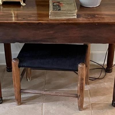 Rustic antique table & stool