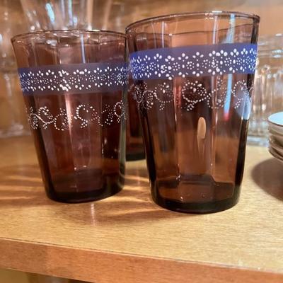 Victorian hand enameled glasses
