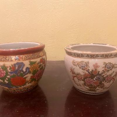 Vintage Chinese Fishbowl Planters