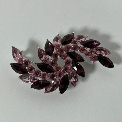 Pink/Purple Rhinestone Brooch