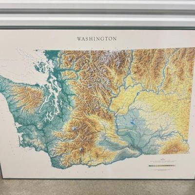 Vintage 1991 Washington Map - Huge Framed	