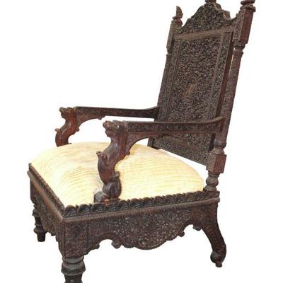 South Jersey Auction August 25 th Auction Lot 544: Fantastic antique middle eastern Asian intricately carved with animals and figures...