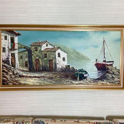 Large Vintage Signed Painting 