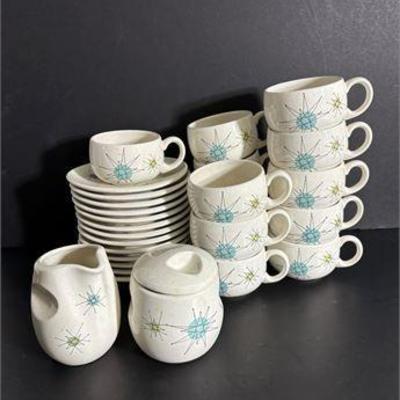 Mid Century Discontinued Franciscan Starburst Coffee Service Set .jpg