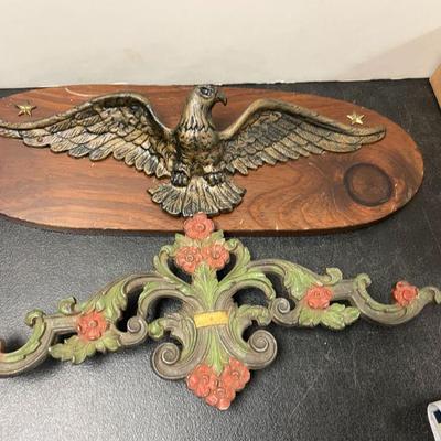 Vintage Cast Curtain Decoration, Eagle Plaque