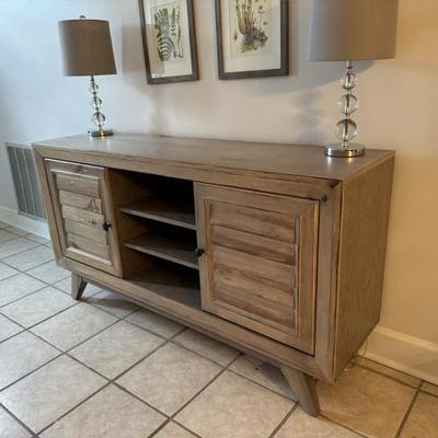 Contemporary console 60” long x 16” deep x 32” tall. $250