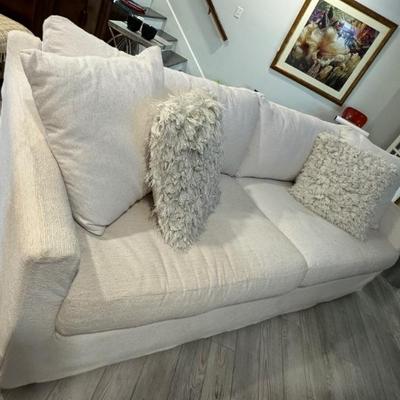 Steven Shell Sofa. Measures 86” wide x 40” deep x 30” tall.  $495