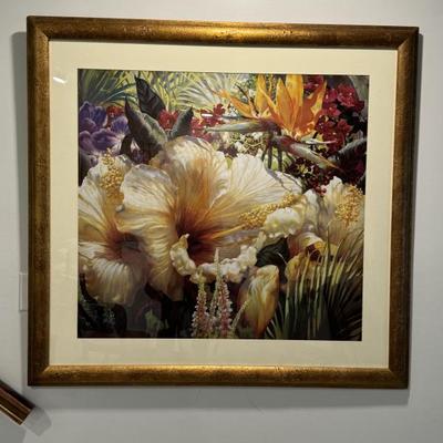 Monumental floral art print. Measures 44” x 45”.